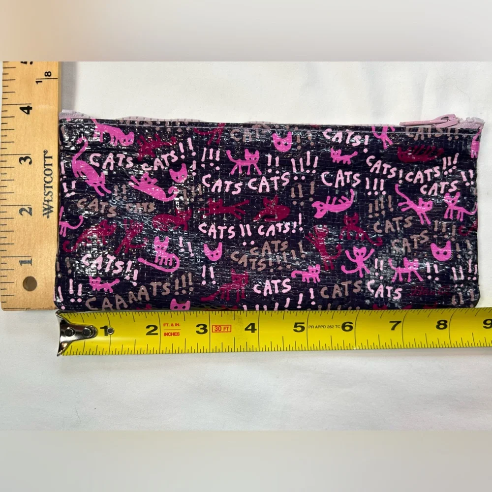 Cats in the Bag! Recycled material  zipper closure‎ bag 8.5” x 4”